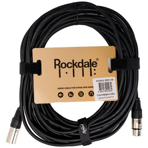 Готовый микрофонный кабель, разъёмы XLR, длина 15 м - ROCKDALE MC001-15M