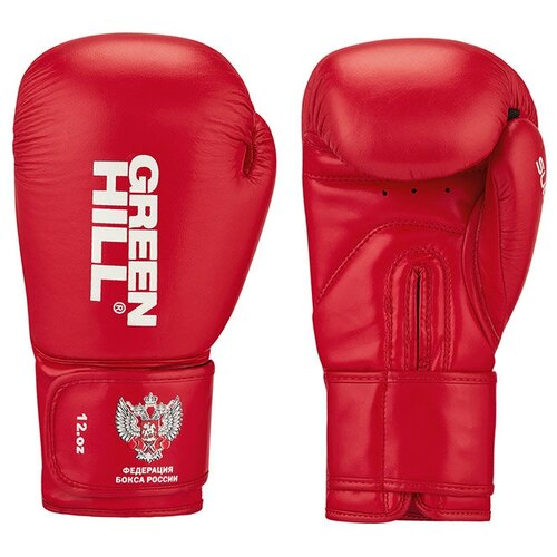 BGS-2271F Боксерские перчатки SUPER одобренные Федерацией бокса России красные - Green Hill - Красный - 10 oz