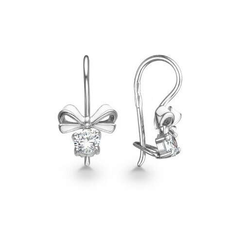 Детские серьги с фианитом Бантики на петле из серебра 925 пробы DEWI KIDS 901021355