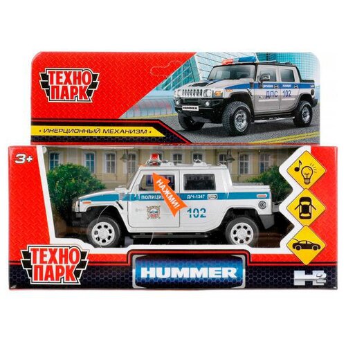 Технопарк Машина металлическая Hummer H2 Pickup. Полиция HUM2PICKUP-12SLPOL-SR