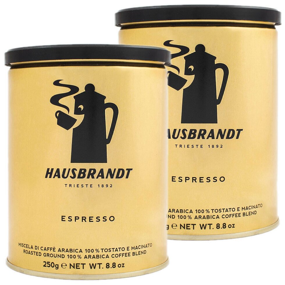Кофе молотый Hausbrandt Espresso (Эспрессо), ж/б, 2x250г