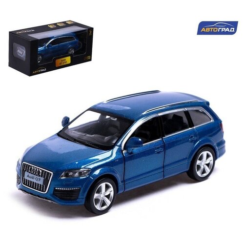 Машина металлическая AUDI Q7 V12, 1:32, открываются двери, инерция, цвет синий машина audi q7 v12 инерционная открываются двери металлическая коллекционная модель игрушечный транспорт внедорожник цвет синий
