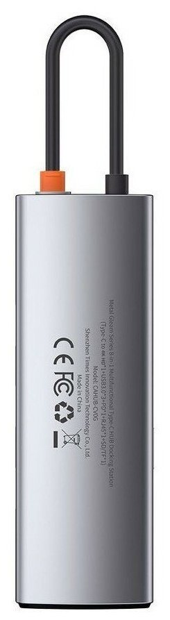 Хаб USB Baseus Metal Gleam Series 8-in-1 Multifunctional Type-C HUB Docking Station Grey CAHUB-CV0G