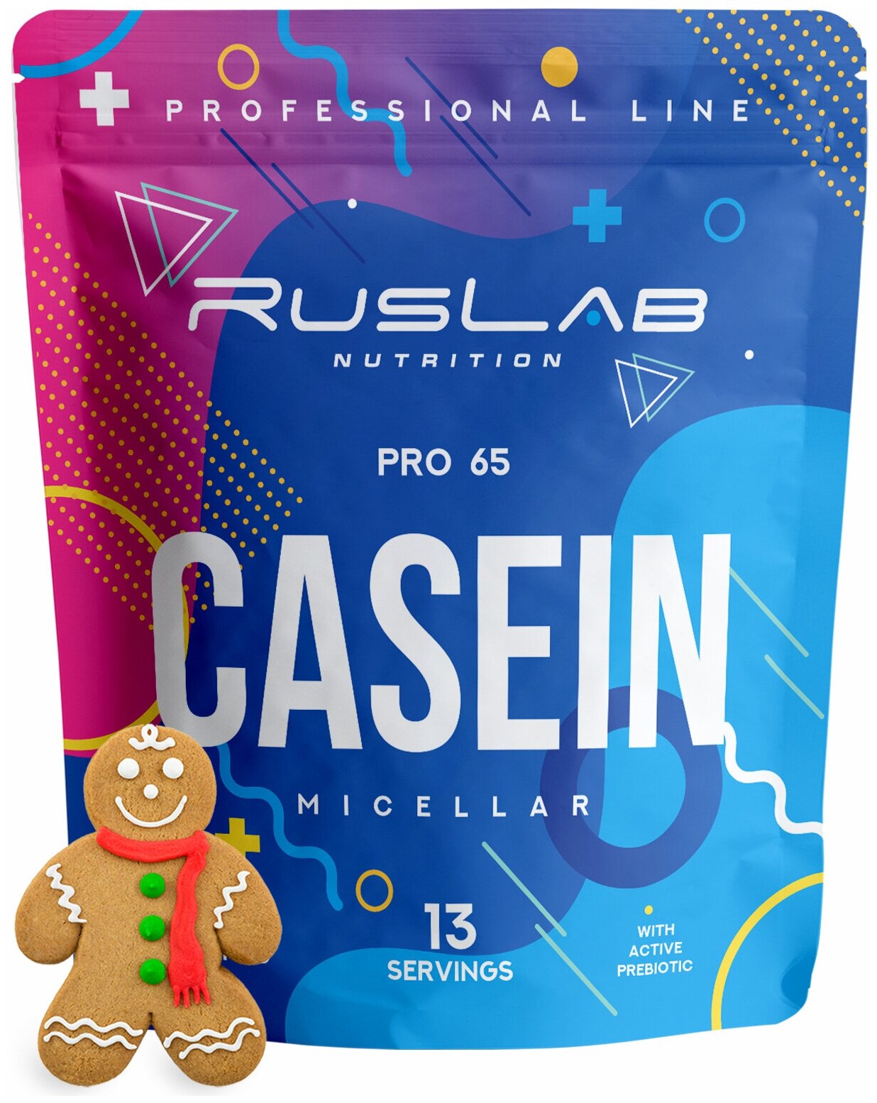 Micellar CASEIN PRO 65, казеиновый протеин, белковый коктейль (416 гр), вкус имбирный пряник