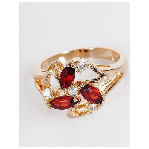 Кольцо помолвочное Lotus Jewelry, гранат, размер 17, красный кольцо lotus jewelry фианит гранат размер 17 красный