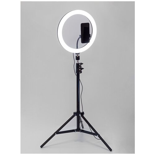 Светильник напольный кольцевой светодиодный питание USB с держателем для телефоналампа для блогера селфи макияжа видеосъемки тик тока визажиста 288300₽