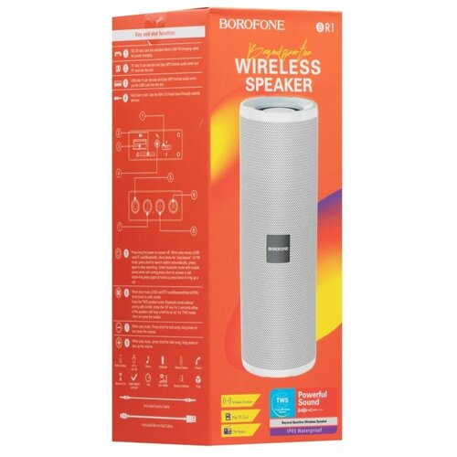 Портативная акустика BR1 BOROFONE серебро 136000₽