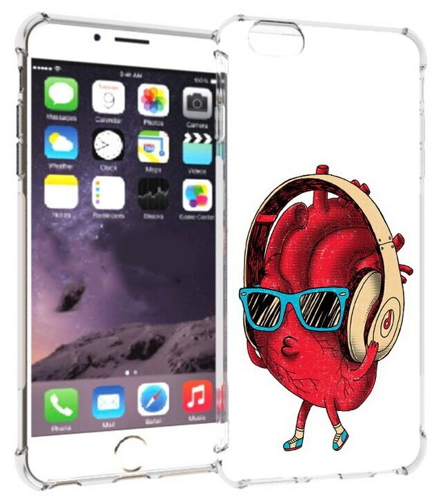Чехол задняя-панель-накладка-бампер MyPads слушай сердце для iPhone 6 plus/ 6S plus 5.5 (Айфон 6/6С+ плюс) противоударный