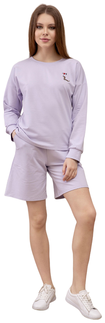 Костюм Lika Dress, толстовка и шорты, повседневный стиль, свободный силуэт, карманы, размер 44, фиолетовый