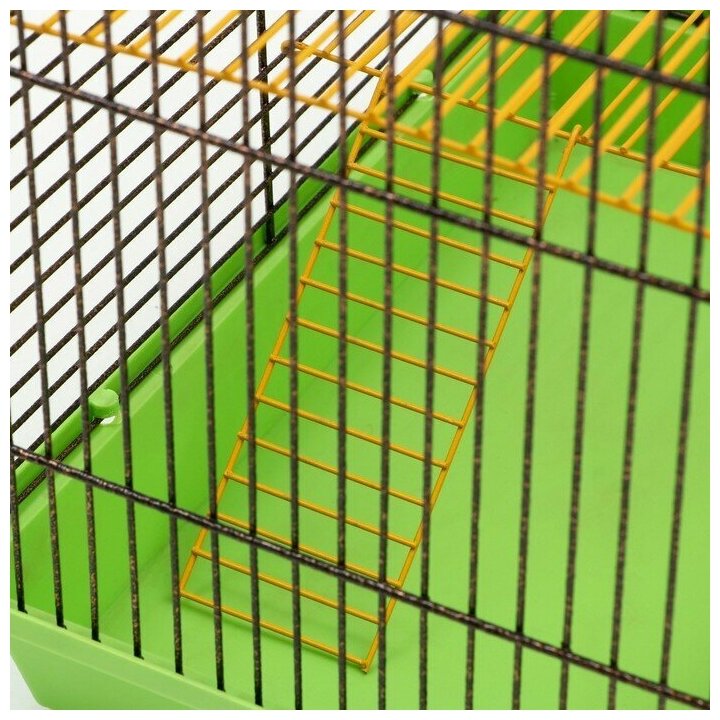 Клетка для грызунов 2-этажная с металлическими полками и лесенками, полукруглая 36 х 24 х 29 см, микс - фотография № 6