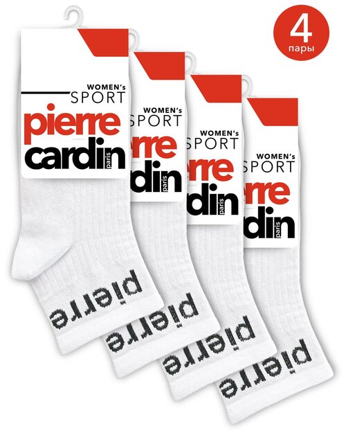 Носки Pierre Cardin, 4 пары, 4 уп., размер 38-40, белый