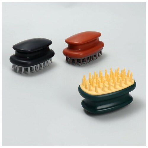 Щётка-массажёр для мытья головы 10 6 62 см в блистере цвет микс 1283₽