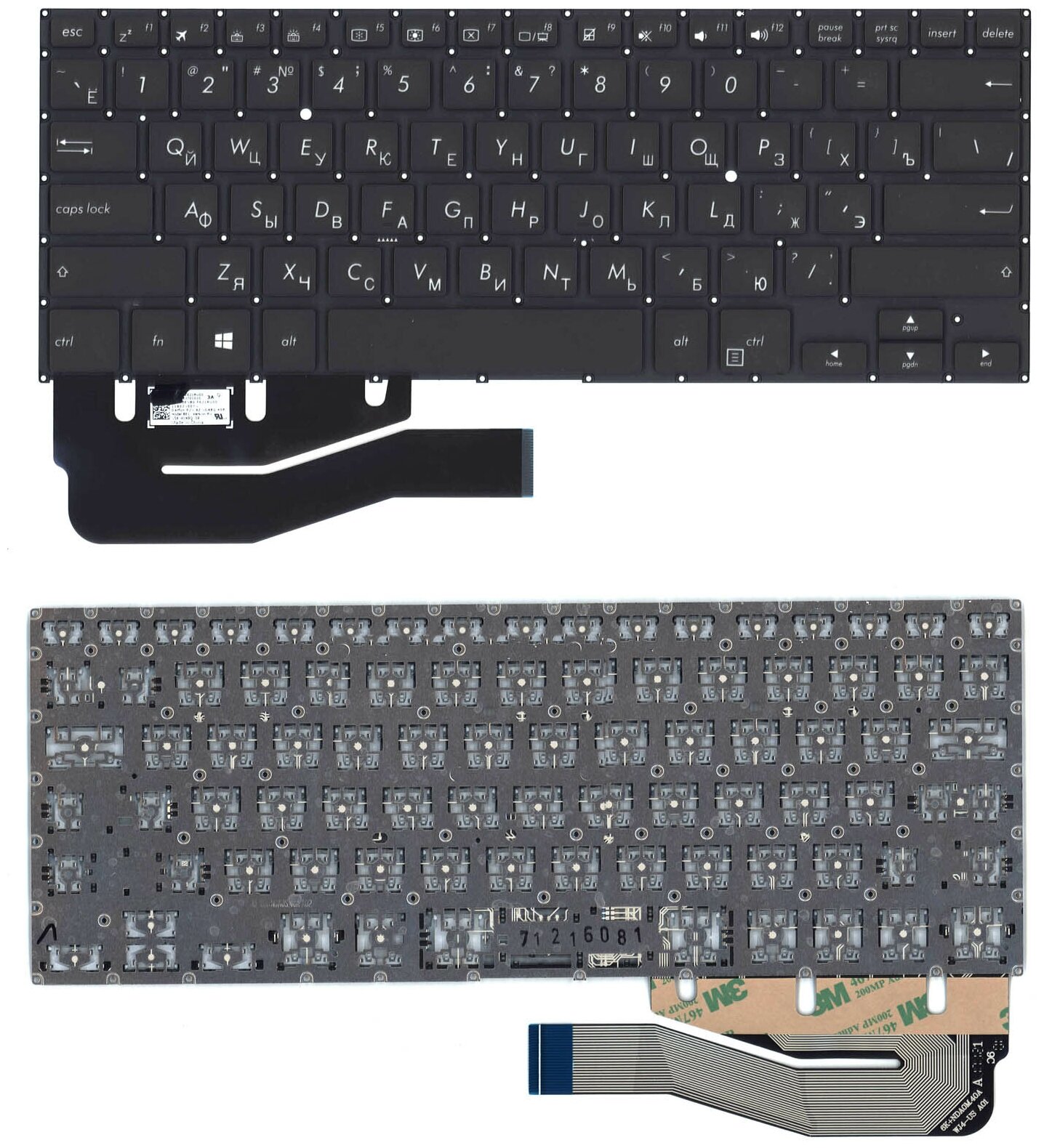 Клавиатура для ноутбука Asus VivoBook Flip 14 TP401N черная 2730₽