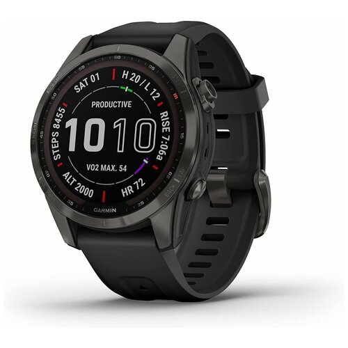 Умные часы Garmin Fenix 7S Sapphire Solar Carbon Gray DLC Titanium with Black Band 010-02539-24 9999000₽