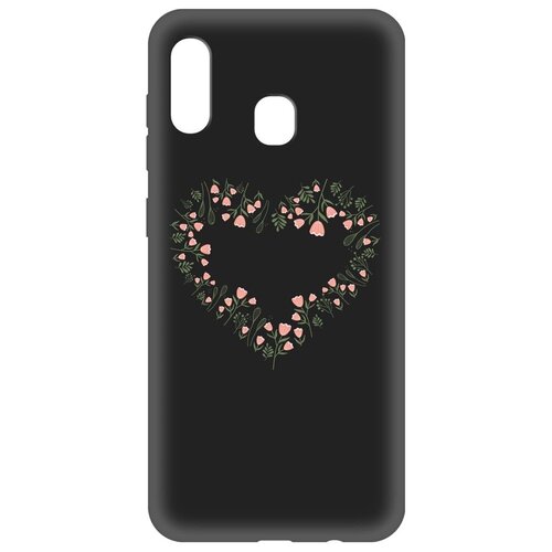 Чехол-накладка Krutoff Soft Case Женский день - Цветочное сердце для Samsung Galaxy A01 Core (A013) черный