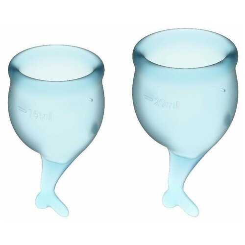 Менструальные чаши набор Satisfyer Feel secure Menstrual Cup голубые satisfyer чаша менструальная feel secure прозрачная набор 2 шт