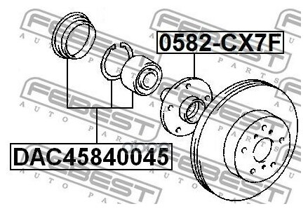 FEBEST DAC45840045 Подшипник ступичный передний ремкомплект 45X84X45