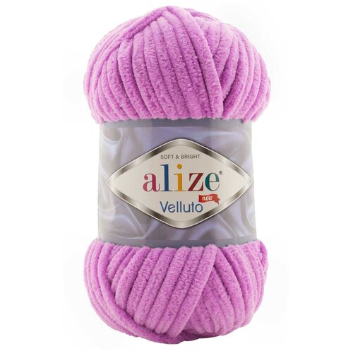 Пряжа Alize Velluto орхидея (378), 100%микрополиэстер, 68м, 100г, 5шт