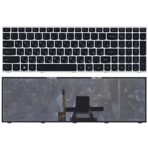 Клавиатура keyboard 25214725 для ноутбука Lenovo IdeaPad Flex 2-15 G50-30 G50-45 G50-70 Z50-75 G50-70A черная с серой рамкой c подсветкой 1263₽