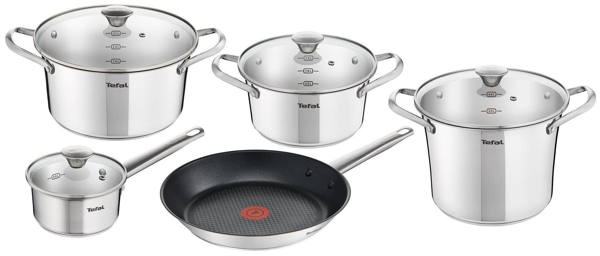 Набор посуды Tefal Simpleo B815S974 9 пр. серебристый