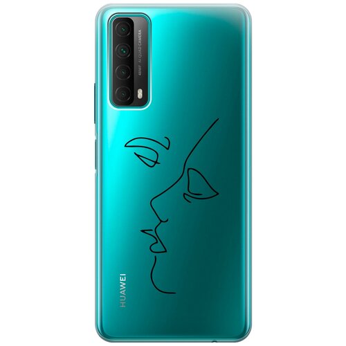 Силиконовый чехол с принтом Faces для Huawei P Smart (2021) / Хуавей П Смарт (2021) силиконовый чехол с принтом lady unicorn для huawei p smart 2021 хуавей п смарт 2021