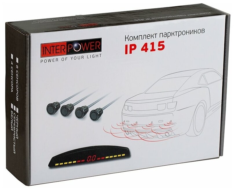 Датчик парковки d=19мм, IP-415 (19mm) (4 датчика) black, INTERPOWER