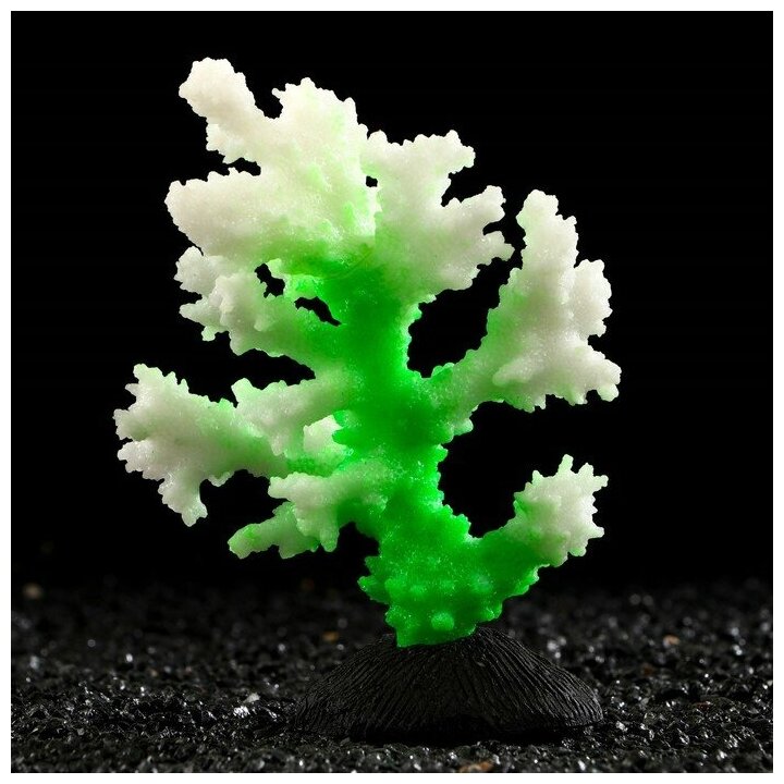 Декор для аквариума "Коралл" силиконовый, светящееся в темноте, 5,5 х 10 х 13 7108857 - фотография № 4