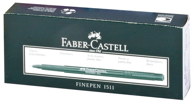 Ручка капиллярная Faber-Castell "Finepen 1511" черная, 0,4мм, 2 штуки