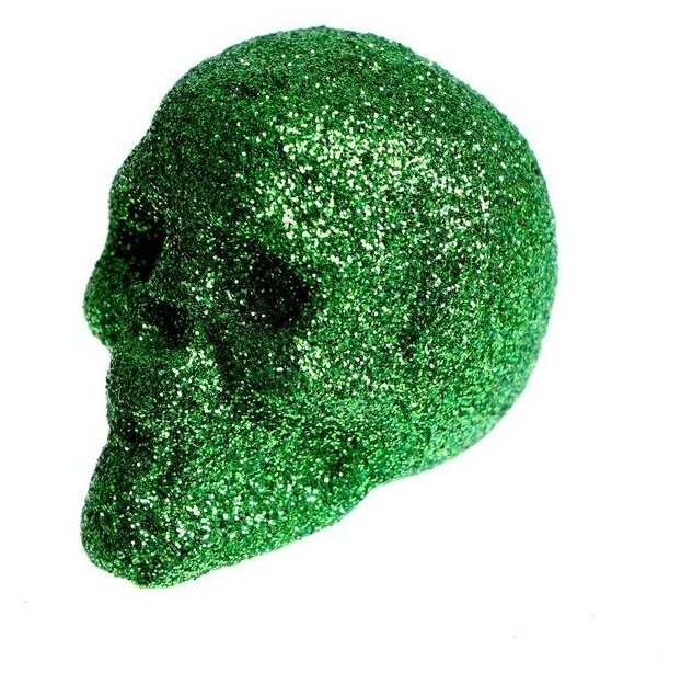 Фигурка для поделок и декора «Череп», набор 6 шт, размер 1 шт: 4 × 4,5 × 4,5 см, цвет зелёный