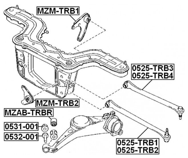 Гайка-эксцентрик FORD MAVERICK/MAZDA TRIBUTE 00-07 FEBEST 0531-001 - фотография № 5