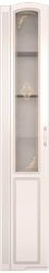 Шкаф-пенал левый Ижмебель Виктория 17 со стеклом Белый Глянец