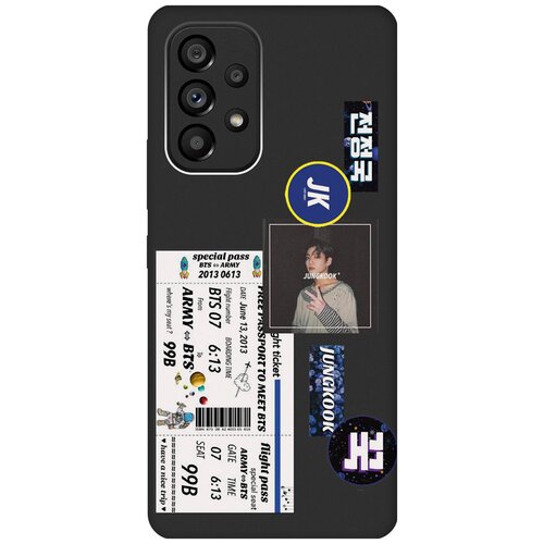 Матовый чехол BTS Stickers для Samsung Galaxy A53 5G / Самсунг А53 5Г с 3D эффектом черный силиконовый чехол с принтом bts stickers для samsung galaxy a53 5g самсунг а53 5г