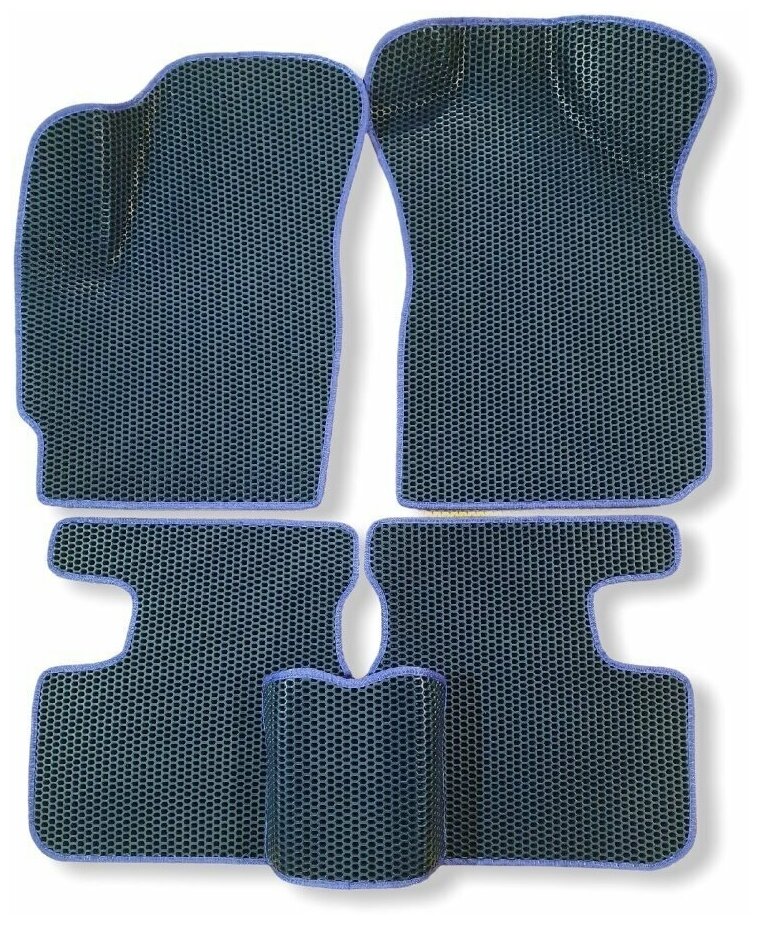 Автомобильные коврики ЕВА / EVA для Daewoo Matiz с 1994 / Дэу Матиз / 2D 2Д без выреза / серый-синий