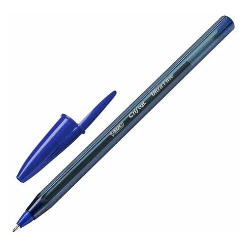 Ручка шариковая BIC Cristal Exact, синяя, корпус тонированный, узел 0,7 мм, линия письма 0,28 мм, 20 шт bic ручка шариковая cristal original 1 мм синий цвет чернил 106 шт