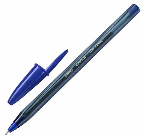 Ручка шариковая BIC "Cristal Exact", синяя, корпус тонированный, узел 0,7 мм, линия письма 0,28 мм, 20 шт