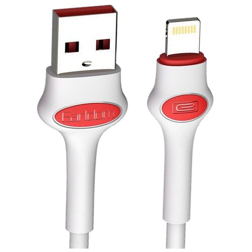 USB кабель Earldom EC-082I Lightning 8-pin, 2.4A, 1м, TPE (белый)