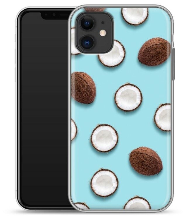 Дизайнерский силиконовый чехол для Айфон 11 / Iphone 11 Кокосы