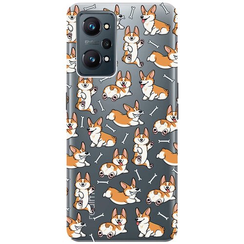 Силиконовый чехол с принтом Corgi Pattern для Realme GT Neo 2 / Рилми ГТ Нео 2 силиконовый чехол с принтом flight to paris для realme gt neo 2 рилми гт нео 2