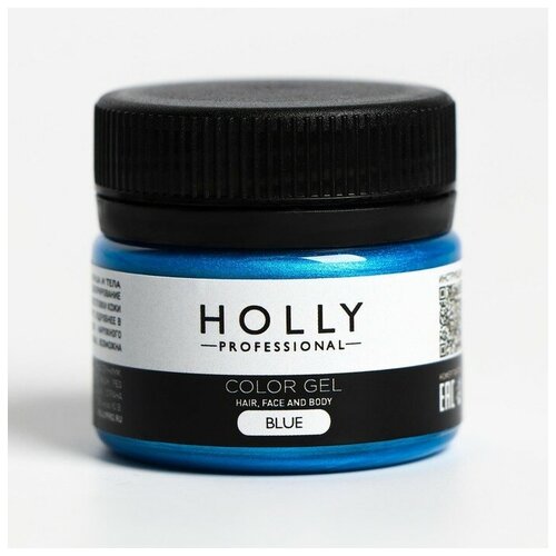 Купить Декоративный гель для волос, лица и тела COLOR GEL Holly Professional, Blue, 20 мл, Без бренда