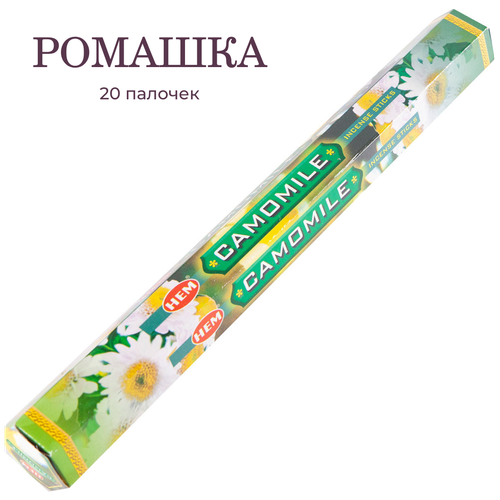Купить Палочки ароматические благовония HEM Camomile Ромашка, 20 шт., зеленый, дерево