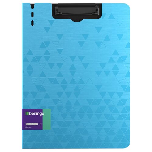Berlingo Папка-планшет с зажимом Neon A4, пластик, неоновый голубой