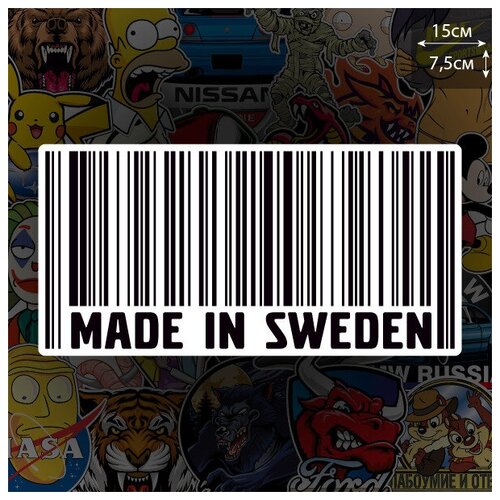 Наклейка на авто Volvo Saab Made in Sweden 287₽