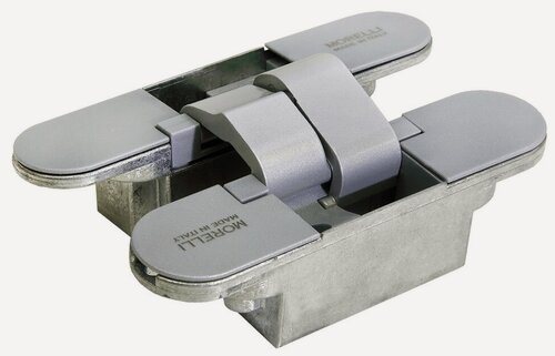 Изображение товара Петля дверная скрытая Morelli с 3-D регулировкой HH-3 SC матовый хром, петля металлическая накладная для межкомнатных дверей