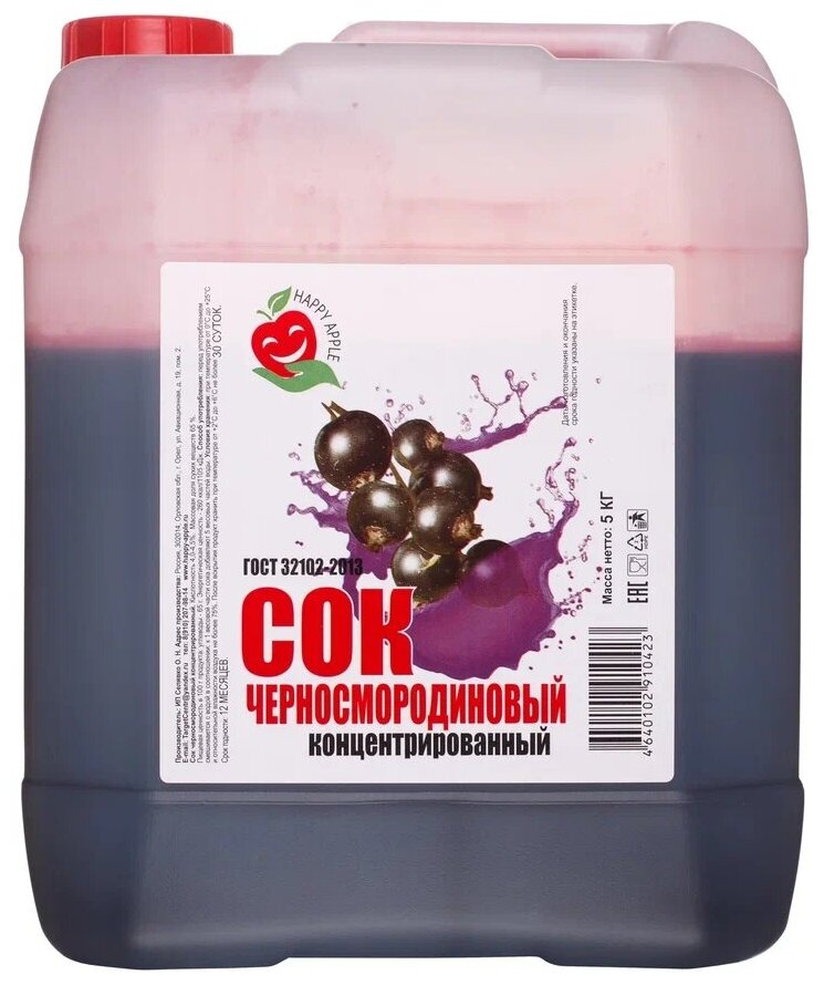 Сок концентрированный Черносмородиновый, 5 кг