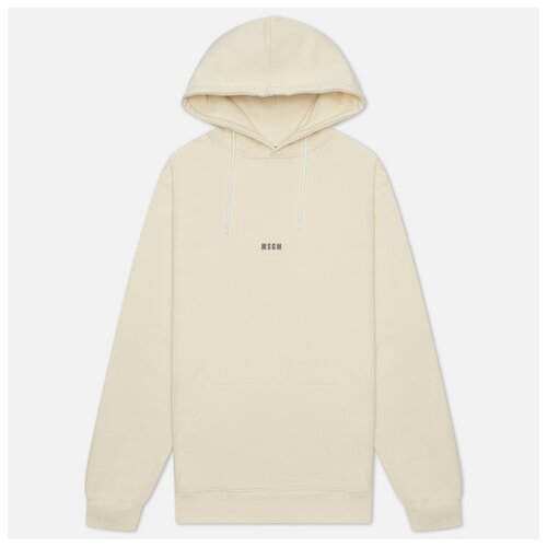 фото Мужская толстовка msgm micrologo seasonal hoodie бежевый , размер xl