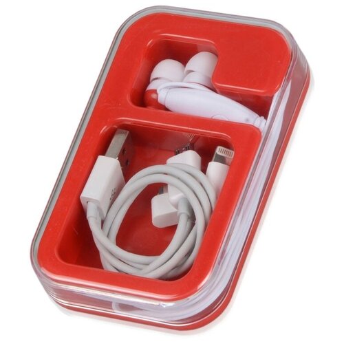 Наушники Марсель с набором переходников красный 54200₽