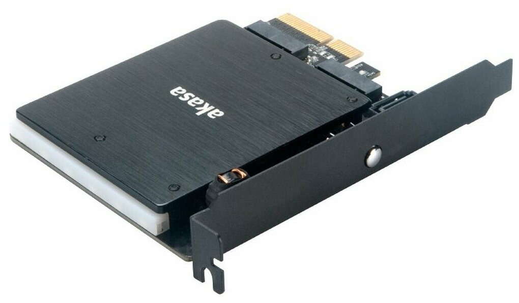 Адаптер ARGB с радиатором AKASA для M2 SATA/PCI-e SSD в PCI-e AK-PCCM2P-03