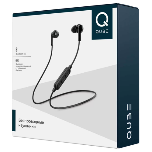 Наушники беспроводные QUB (Bluetooth 5.0, цвет черный) (BTE-002 Black)