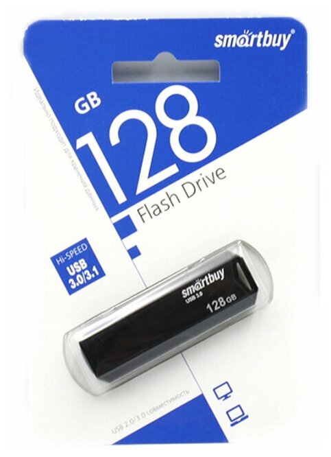 USB-накопитель 3.0 128GB Smartbuy Clue черный