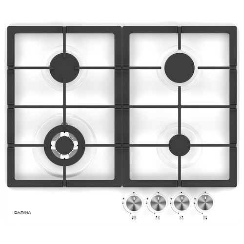 Газовая варочная панель DARINA 1T3 BGM341 08 W, цвет панели белый, цвет рамки черный darina варочная панель газовая darina 1t3 bgm341 11 x3 серебристый